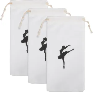 3Pcs Dance Shoe Bag Ballet Shoes Pouch Ballet Shoe Pouch Girls Ballet Bag Drawstring Storage Bags