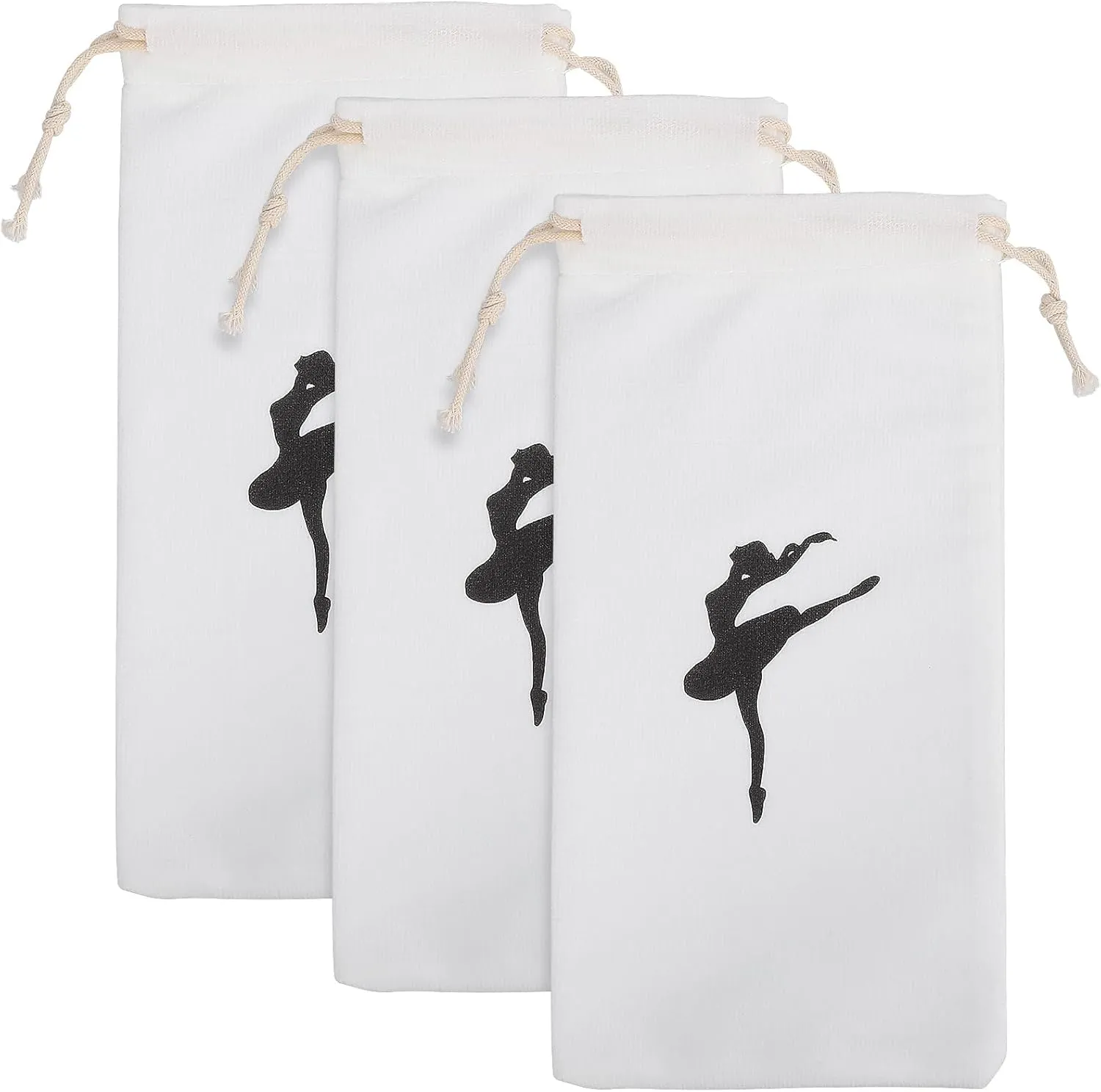 3Pcs Dance Shoe Bag Ballet Shoes Pouch Ballet Shoe Pouch Girls Ballet Bag Drawstring Storage Bags