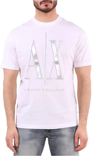 Armani Exchange Men's Comfort Fit Metallic Icon Logo Tee