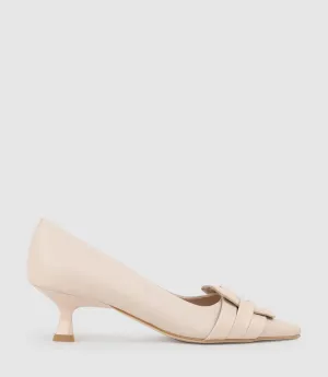 DESTRA60 Pointed Pump with Buckle in Nude
