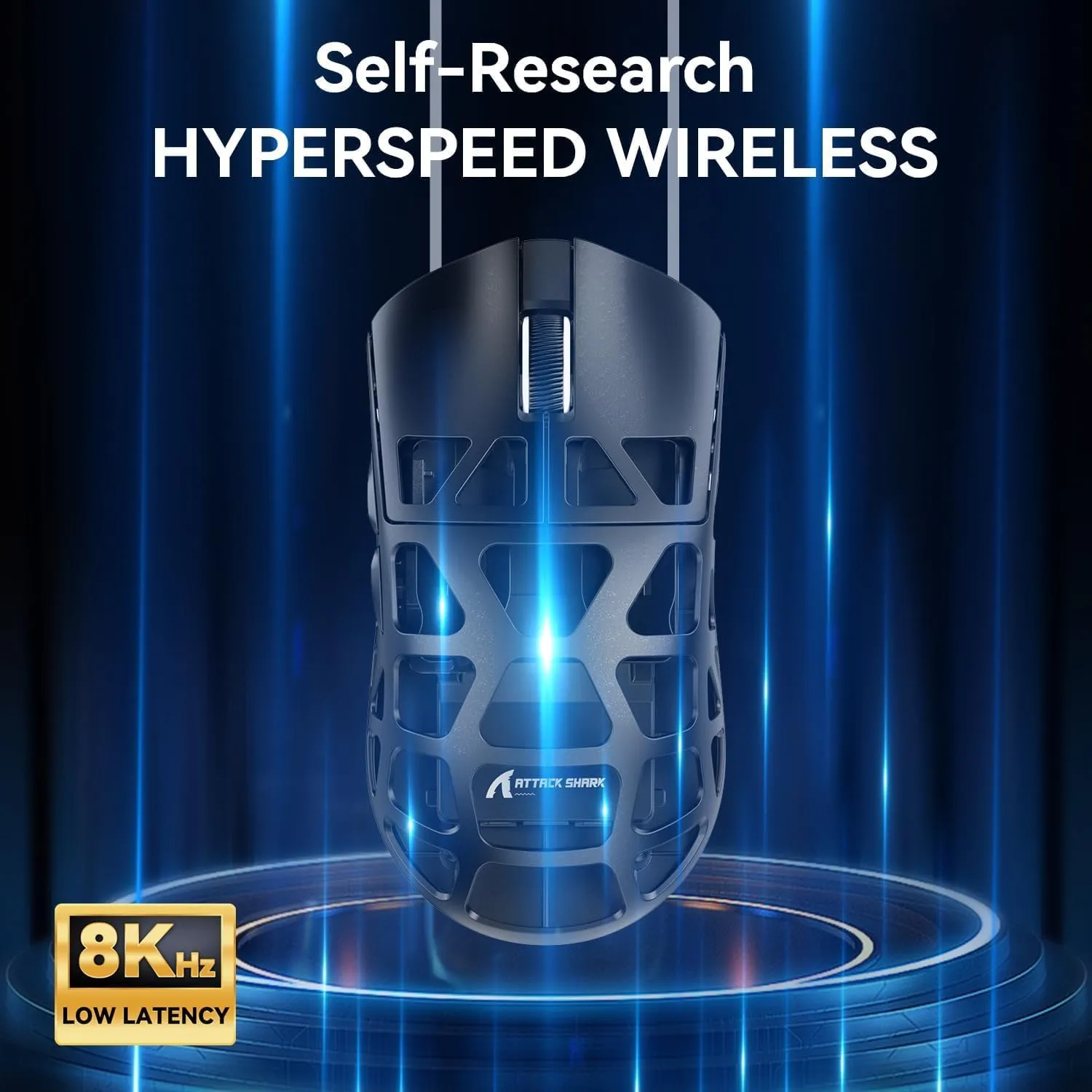FELICON x Attack Shark R3 Wireless Gaming Mouse,PAW3395 26K DPI 8KHz Polling Rate,Magnesium Alloy 46g Ultralight,Programmable Tri-Mode BT/2.4G/Wired Computer Mice with Coiled Cable-Black