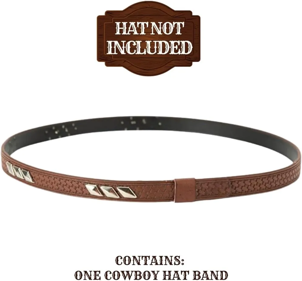 Gamboa Hat Bands for Cowboy and Cowgirl Western Accesories for Men and Women Leather Style Hat Belt Band