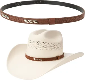 Gamboa Hat Bands for Cowboy and Cowgirl Western Accesories for Men and Women Leather Style Hat Belt Band