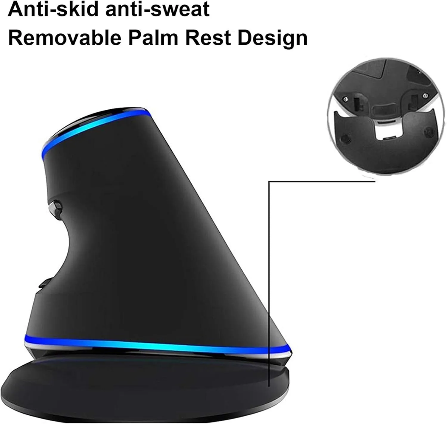 J-Tech Digital Wired Ergonomic Vertical USB Mouse with Adjustable Sensitivity (600/1000/1600 DPI), Scroll Endurance, Removable Palm Rest & Thumb Buttons [V628]