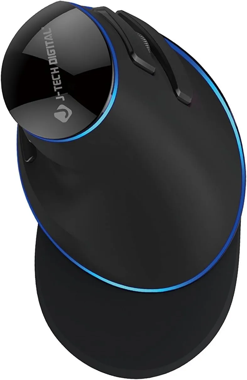 J-Tech Digital Wired Ergonomic Vertical USB Mouse with Adjustable Sensitivity (600/1000/1600 DPI), Scroll Endurance, Removable Palm Rest & Thumb Buttons [V628]