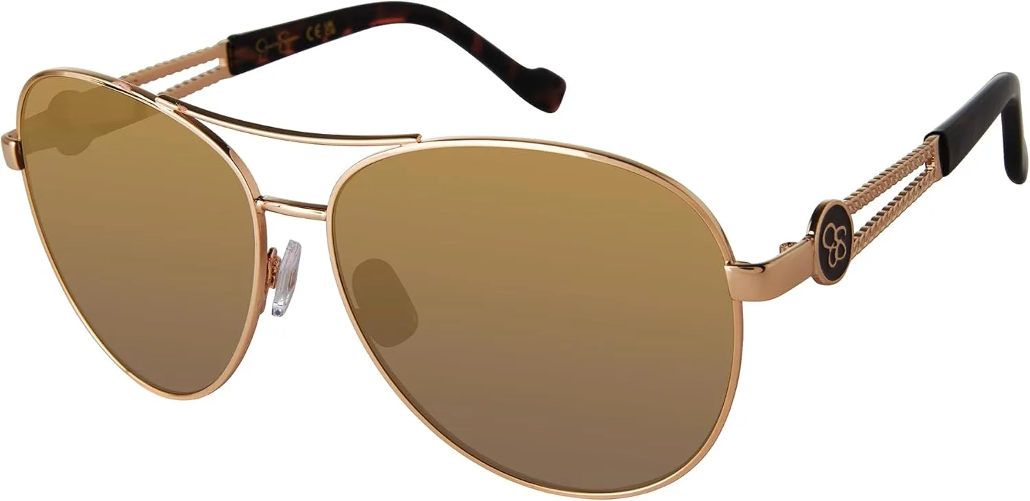 Jessica Simpson Women's J5596 Classic Metal Aviator Pilot Sunglasses with UV400 Protection
