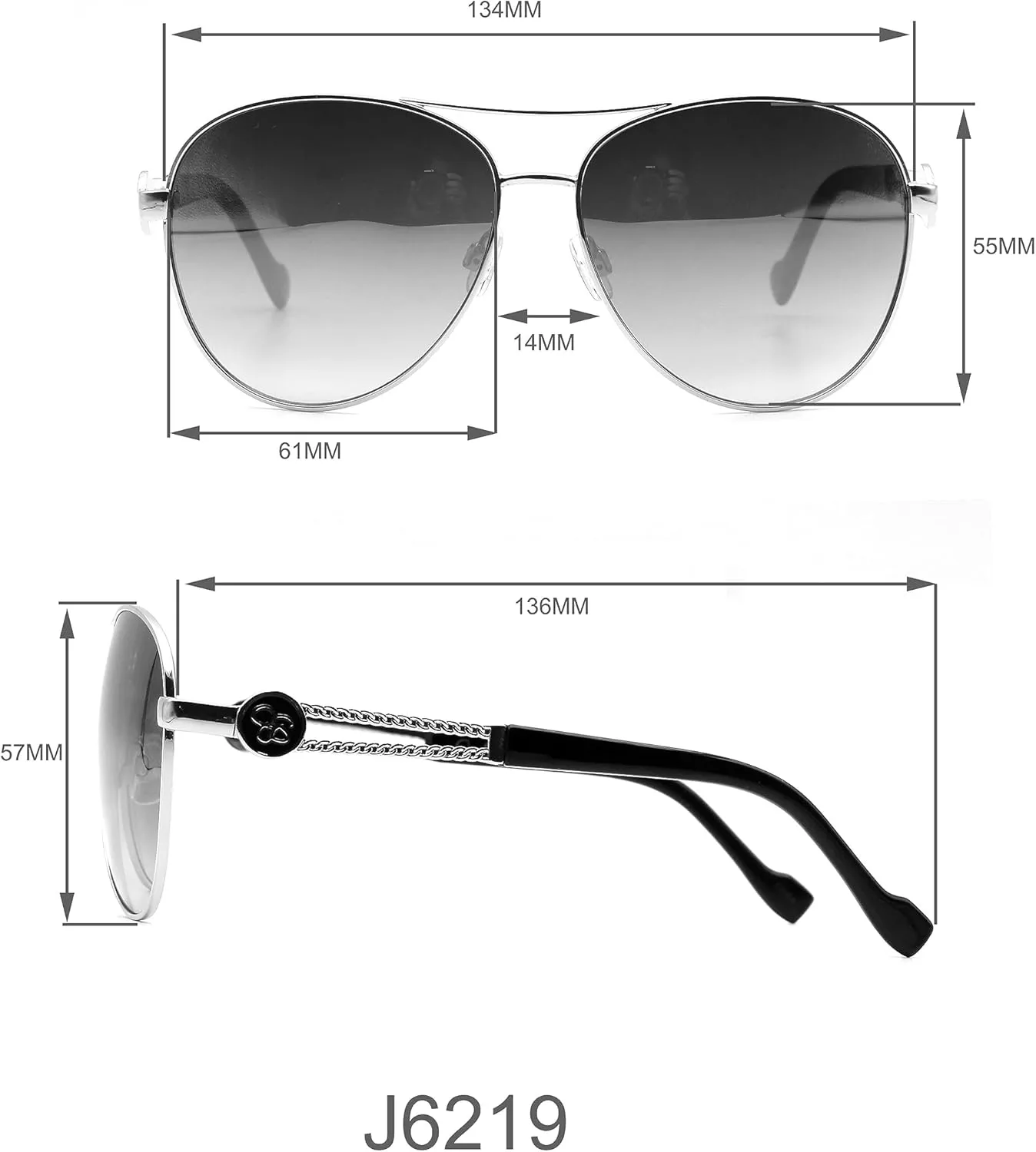 Jessica Simpson Women's J5596 Classic Metal Aviator Pilot Sunglasses with UV400 Protection