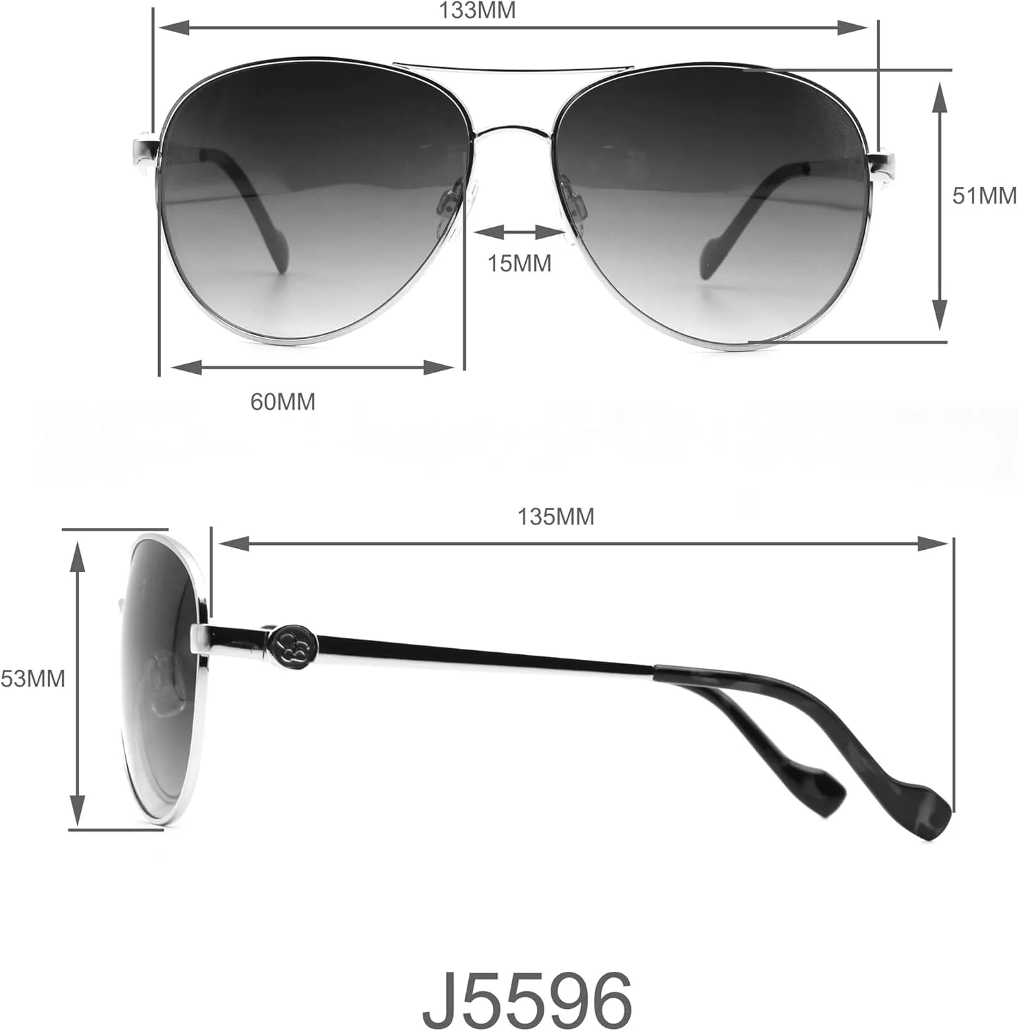 Jessica Simpson Women's J5596 Classic Metal Aviator Pilot Sunglasses with UV400 Protection