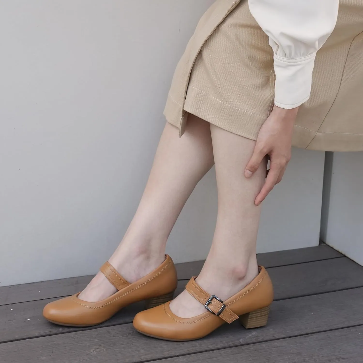 Ortho rest Women Mary Janes Shoes for Bunions Orthopedic Dress Shoes Low Chunky Heels Work Pumps