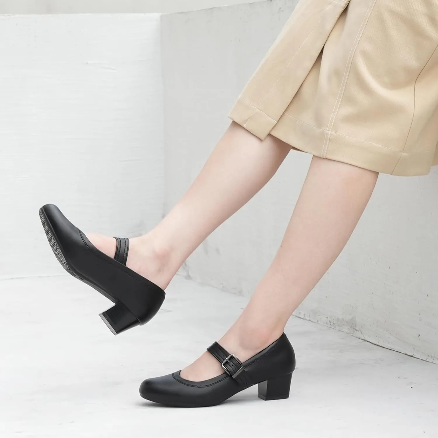 Ortho rest Women Mary Janes Shoes for Bunions Orthopedic Dress Shoes Low Chunky Heels Work Pumps