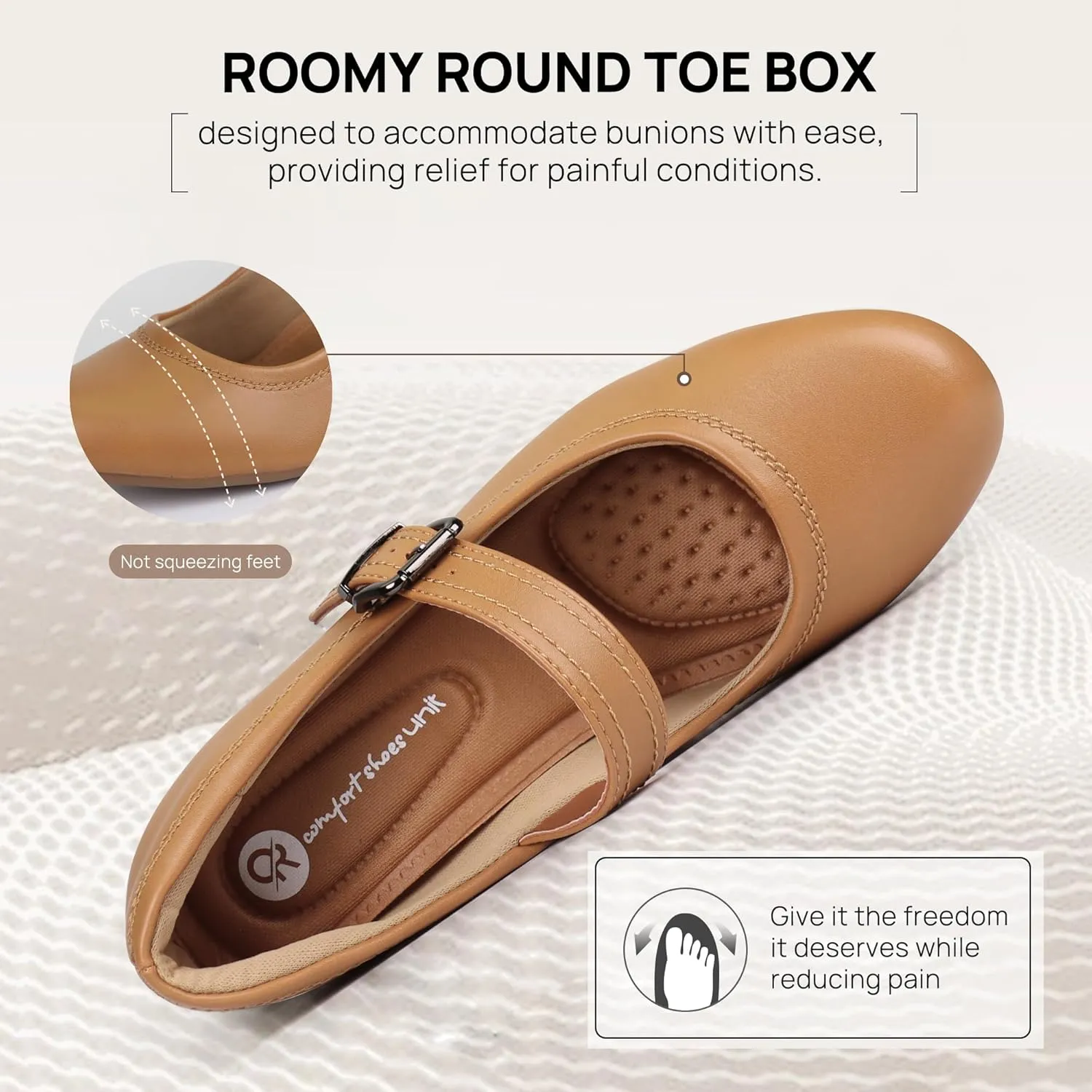 Ortho rest Women Mary Janes Shoes for Bunions Orthopedic Dress Shoes Low Chunky Heels Work Pumps
