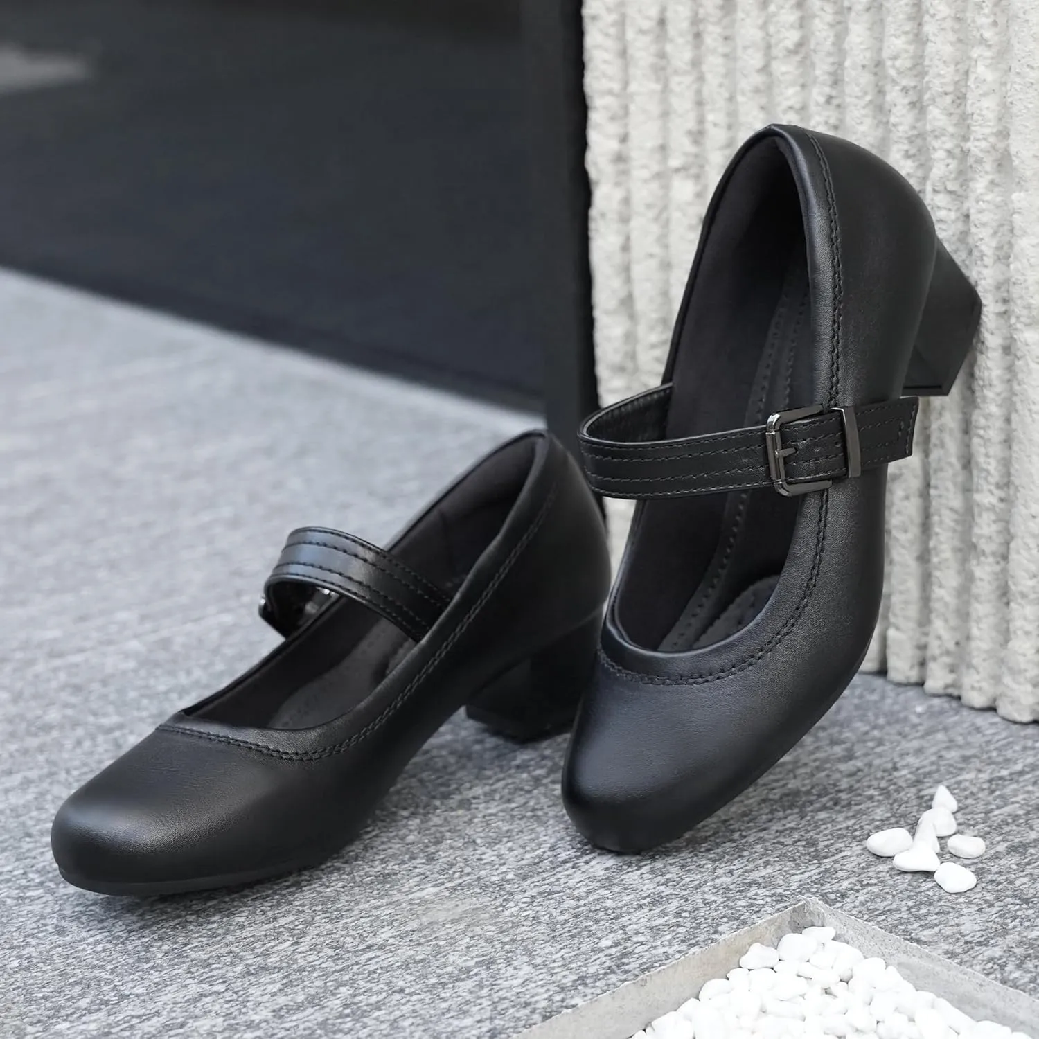Ortho rest Women Mary Janes Shoes for Bunions Orthopedic Dress Shoes Low Chunky Heels Work Pumps