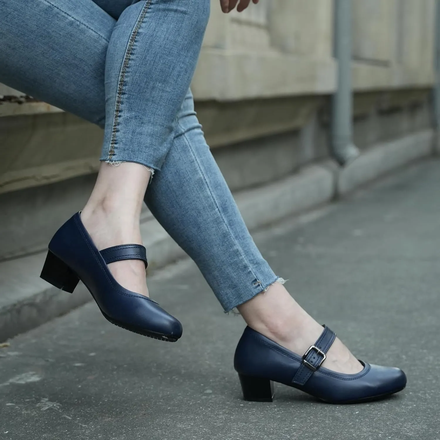 Ortho rest Women Mary Janes Shoes for Bunions Orthopedic Dress Shoes Low Chunky Heels Work Pumps