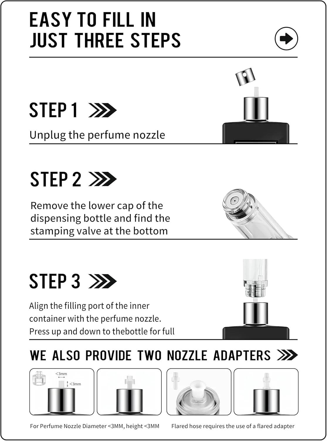 Perfume Travel Refillable Bottle, 10ML Genuine Leather Atomizer Sprayer for Perfume - Portable Mini Cologne Sprayer for Woman Man - Travel Essential Fragrance Spray Bottle (Black)
