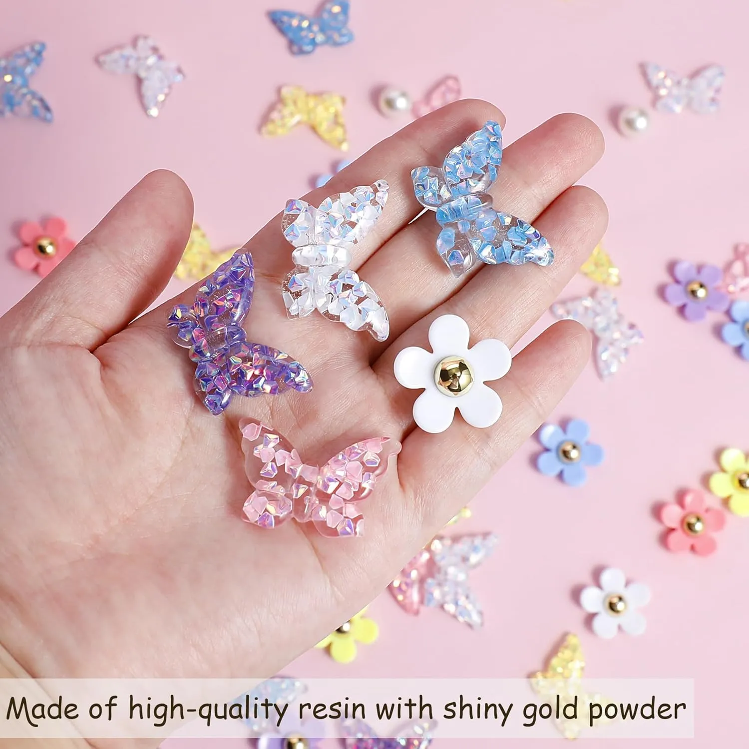 Pink Butterfly Shoe Charms for Women, Flower Shoe Charm for Summer Clog Sandal, Pearl Shoe Decoration Charms Accessories, Party Favor, Ideal Gift