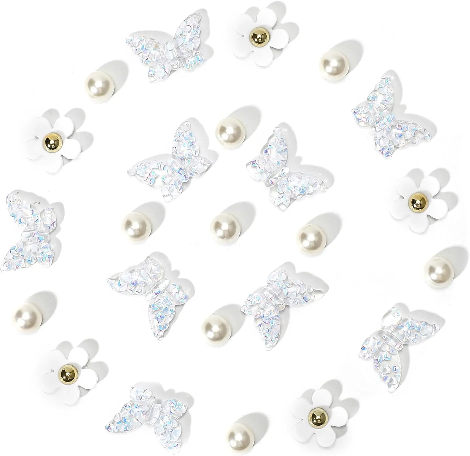 Pink Butterfly Shoe Charms for Women, Flower Shoe Charm for Summer Clog Sandal, Pearl Shoe Decoration Charms Accessories, Party Favor, Ideal Gift