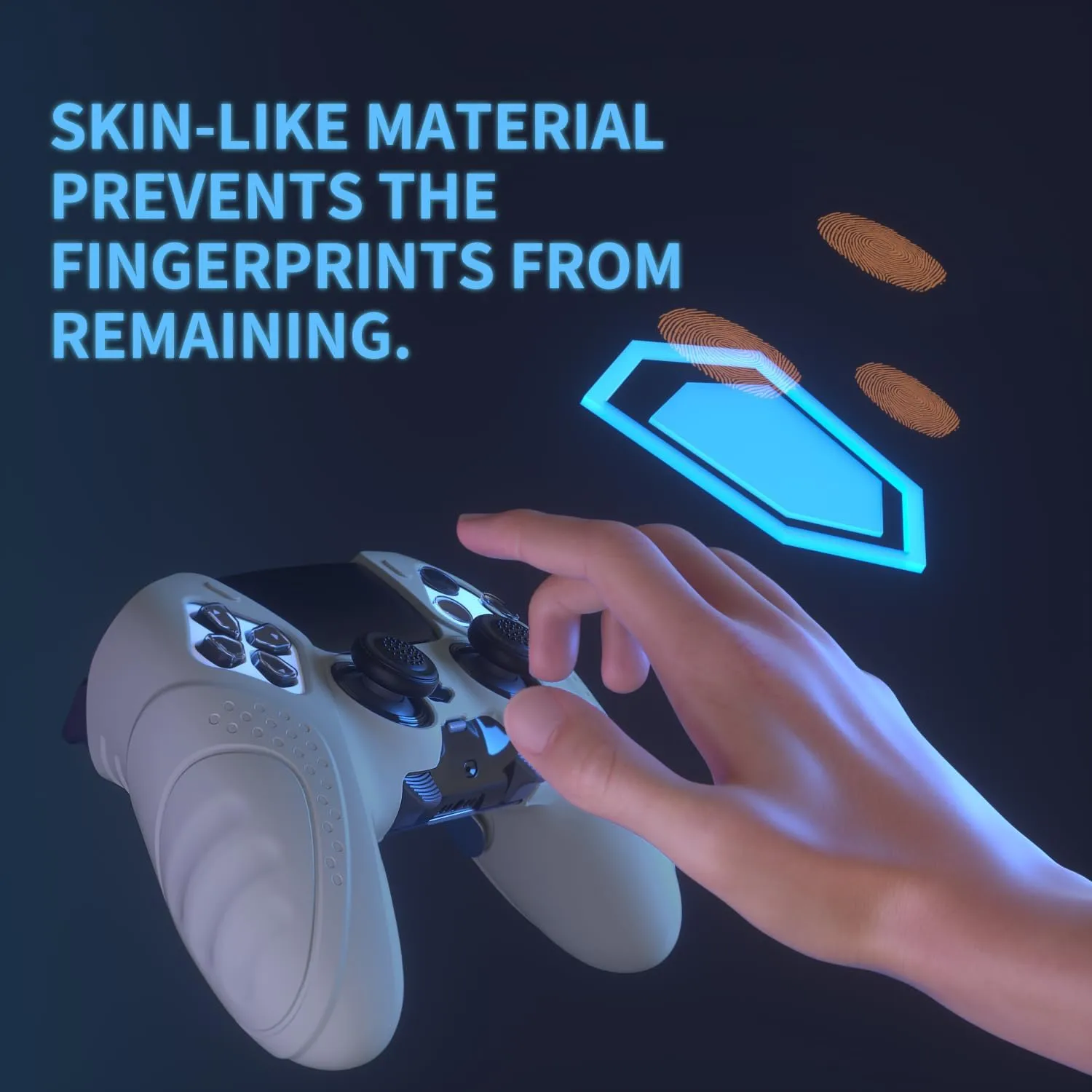 PlayVital Guardian Edition Anti-Slip Ergonomic Silicone Cover Case for ps5 Edge Controller, Soft Rubber Protector Skin for ps5 Edge Wireless Controller with Thumb Grip Caps - Metallic Gray