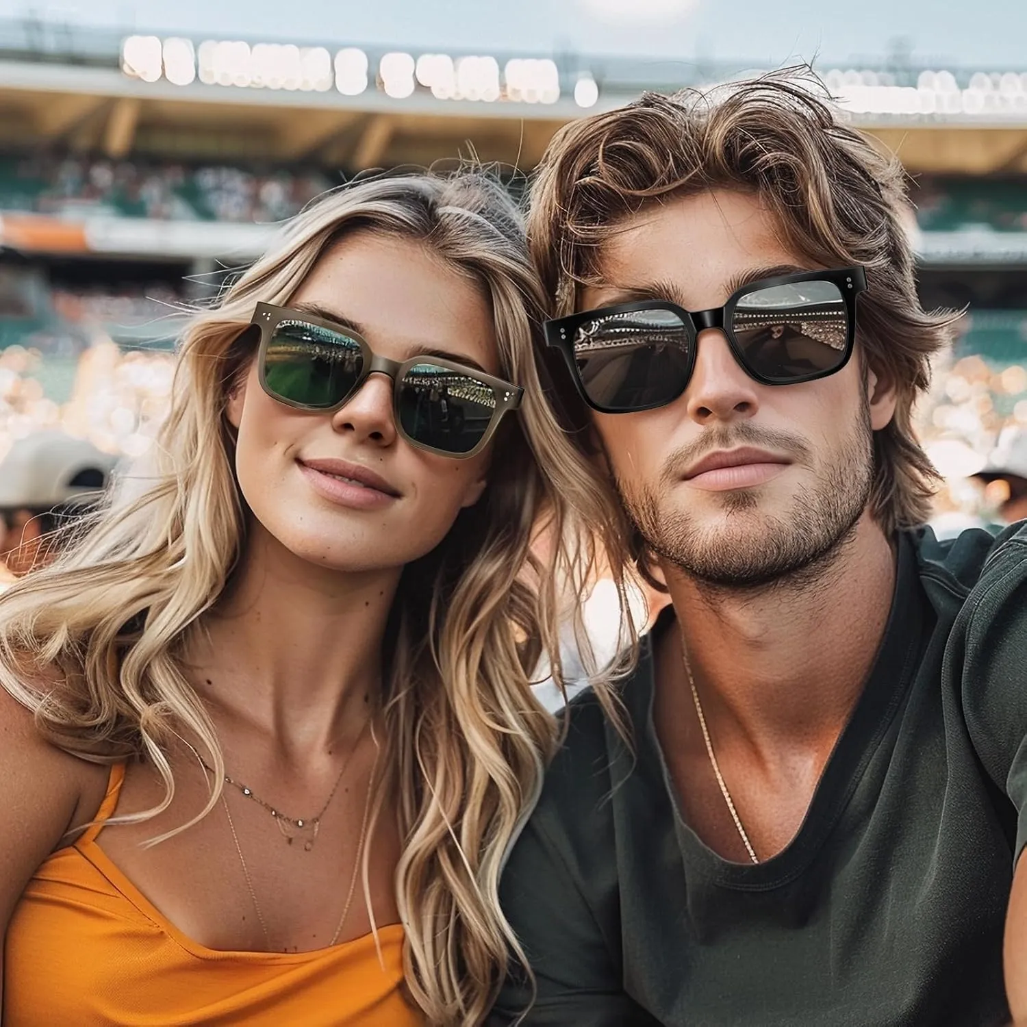 Premium 158MM Large Polarized Sunglasses for Men Women, 2 Pack XXL TR Frame Trendy Sun Glasses Outdoor with UV400