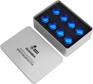 QANBA Gravity KS Metallic Color Mechanical Arcade Buttons 30mm Snap-in Mechanical Pushbutton (Boxed (Blue G01(8 pcs))