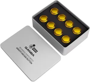 QANBA Gravity KS Metallic Color Mechanical Arcade Buttons 30mm Snap-in Mechanical Pushbutton (Boxed (Gold G08(8 pcs))