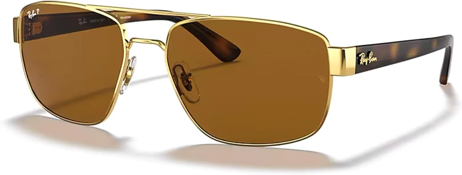 Ray-Ban RB3663 Rectangle Sunglasses for Men   BUNDLE With Designer iWear Complimentary Eyewear Kit