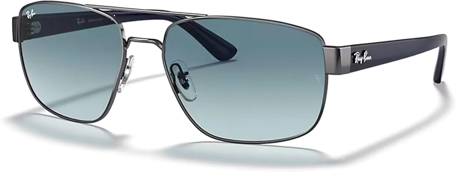 Ray-Ban RB3663 Rectangle Sunglasses for Men   BUNDLE With Designer iWear Complimentary Eyewear Kit